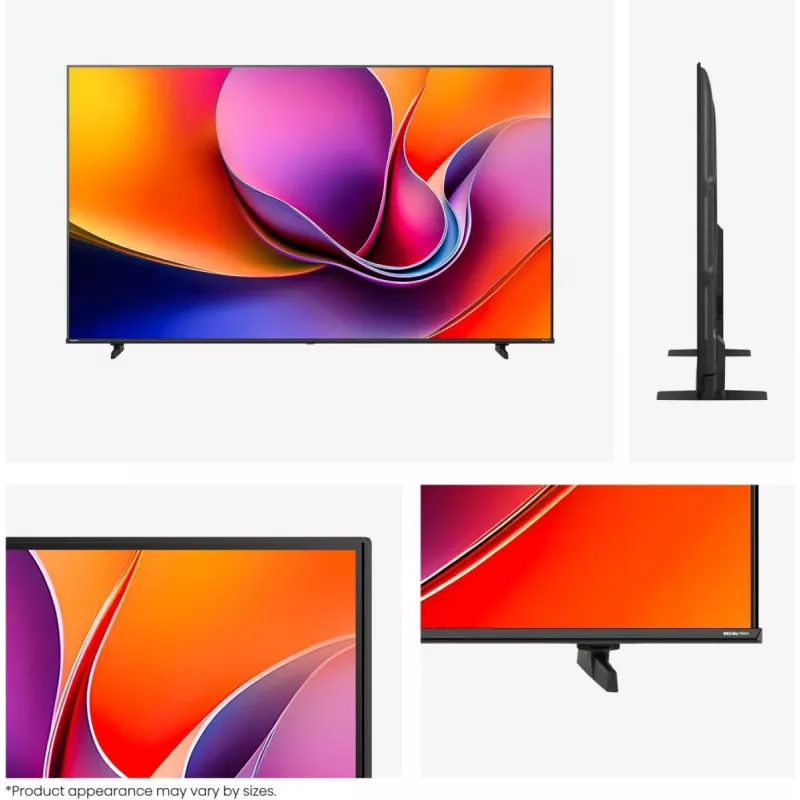 Hisense 65A6Q 65 tuuman (165,1 cm) 4K UHD Smart TV -televisio, VIDAA, HDR10+, Dolby Vision, Wi-Fi, Bluetooth, musta