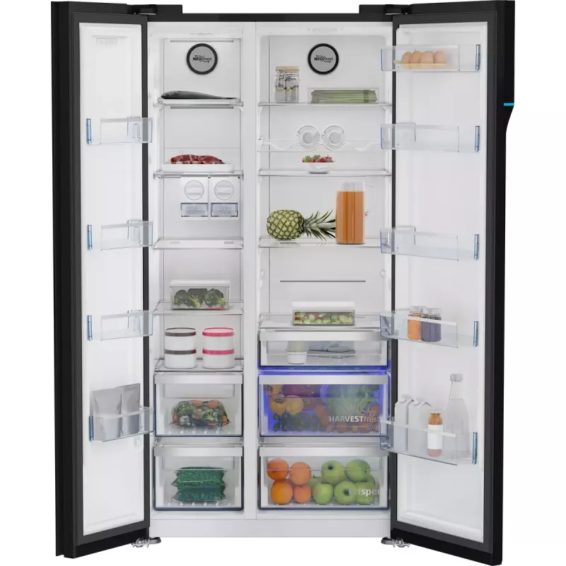 Beko GN163140ZGBN Side-by-Side-jääkaappi vapaasti seisova 558 L musta