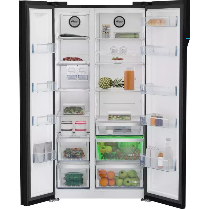 Beko GN163140ZGBN Side-by-Side-jääkaappi vapaasti seisova 558 L musta