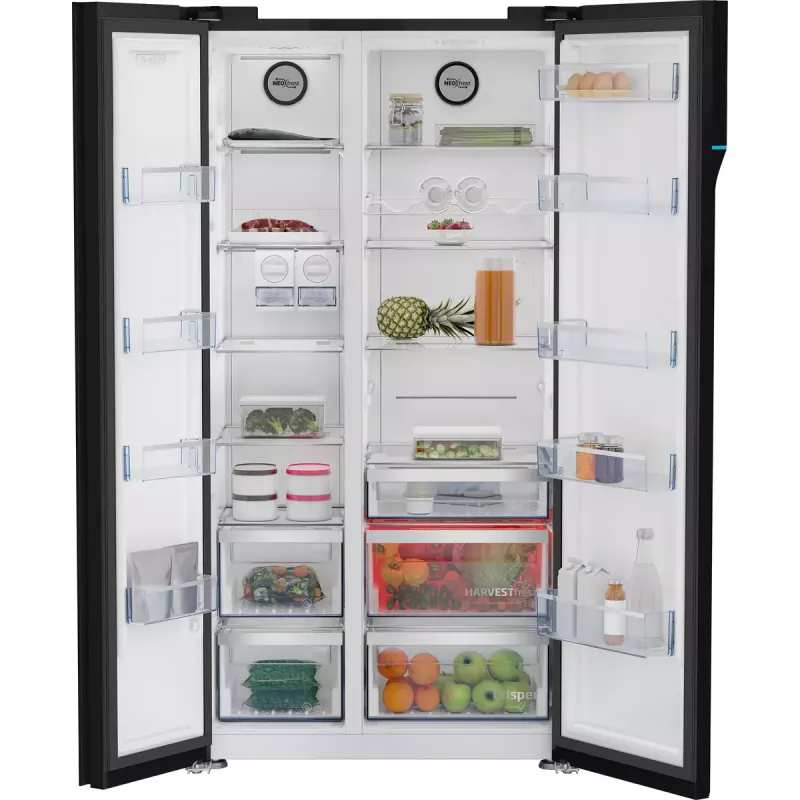 Beko GN163140ZGBN Side-by-Side-jääkaappi vapaasti seisova 558 L musta