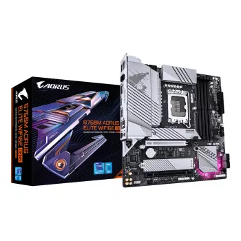 GIGABYTE emolevy B760M AORUS ELITE WIFI6E GEN5 — Micro ATX, LGA1700, DDR5 jopa 5600MHz, 12+1+1 VRM, 2x PCIe4.0 M.2, Wi‑Fi 6E, 2.5 GbE