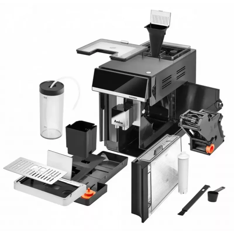 Amica Elegance CM 7011 espressokeitin, teräsmylly, integroitu maidon vaahdotusjärjestelmä