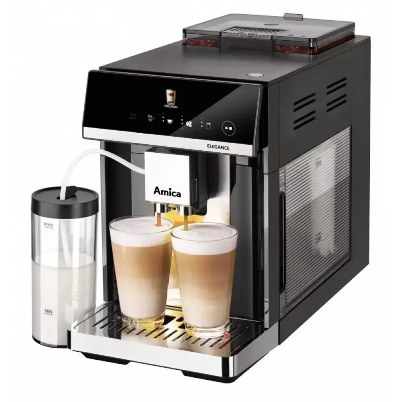 Amica Elegance CM 7011 espressokeitin, teräsmylly, integroitu maidon vaahdotusjärjestelmä