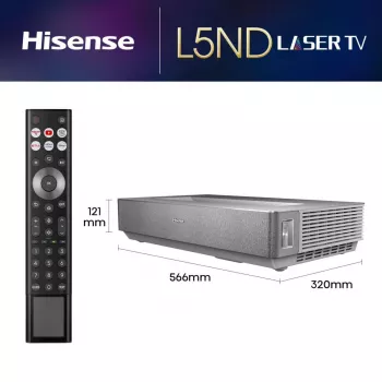 Hisense 120L5ND projektio-TV ultralyhyt heittoprojektori 2700 ANSI lumenia DLP UHD 4K (3840x2160) musta, hopea 3D