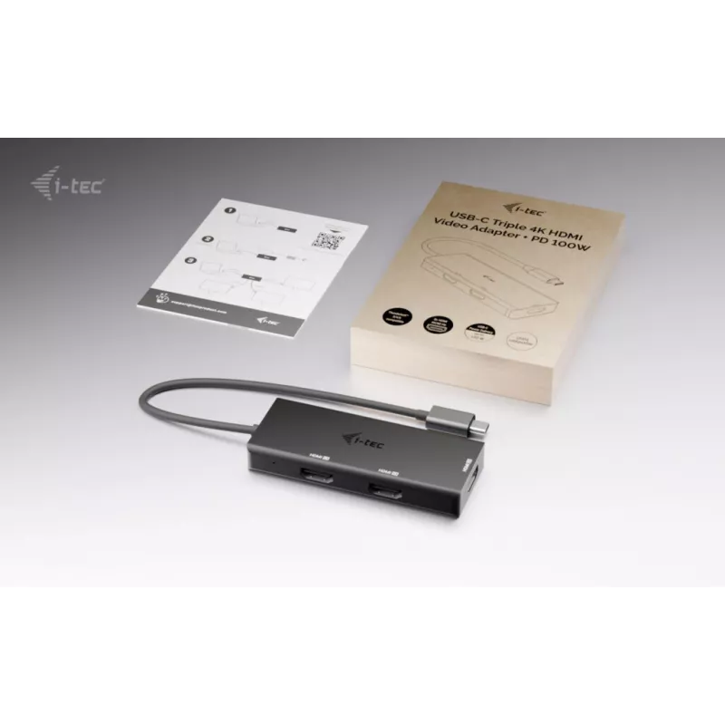 i-tec USB-C Triple 4K HDMI -videosovitin, Power Delivery 100W
