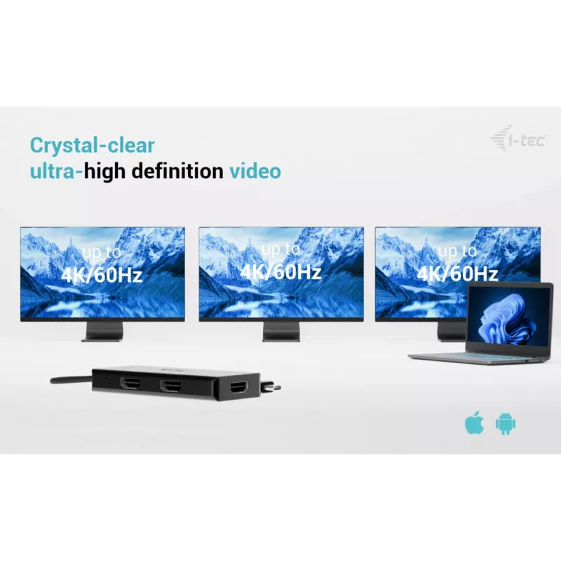 i-tec USB-C Triple 4K HDMI -videosovitin, Power Delivery 100W
