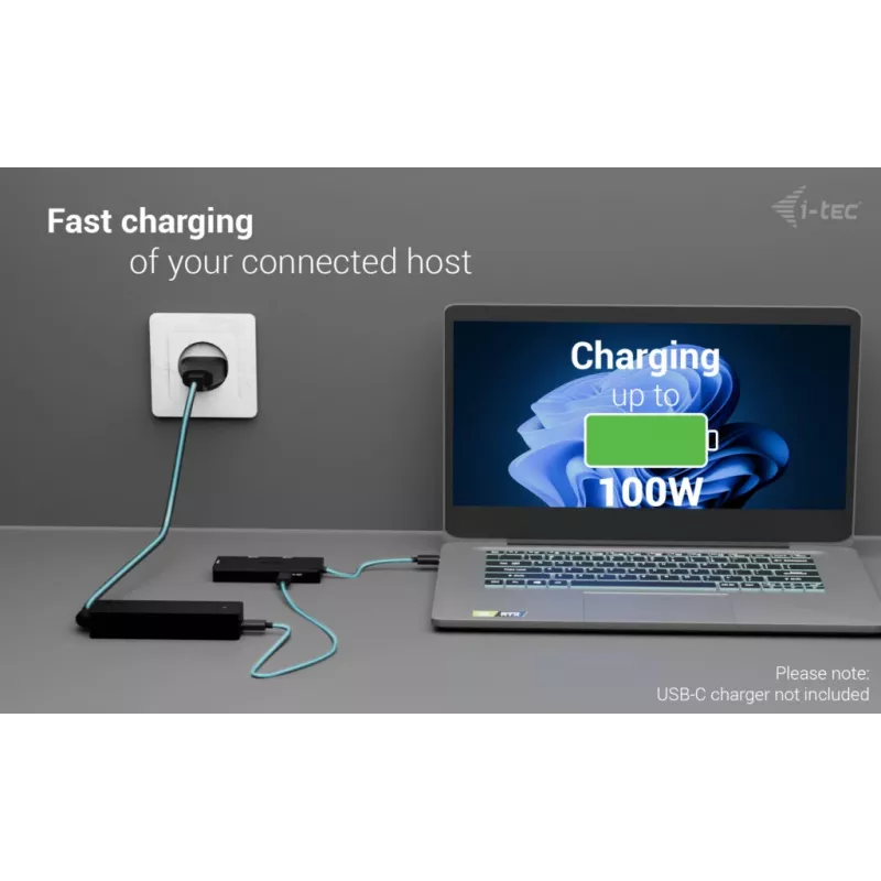i-tec USB-C Triple 4K HDMI -videosovitin, Power Delivery 100W