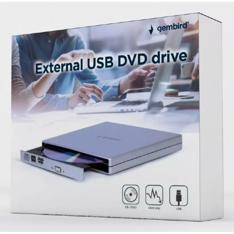GEMBIRD ulkoinen USB-DVD-asema, hopea