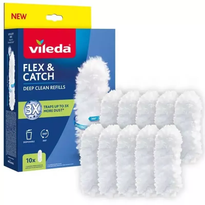 VILEDA Flex&Catch 177662 -pölyhuiskun täyttösarja – 10 vaihtopäätä