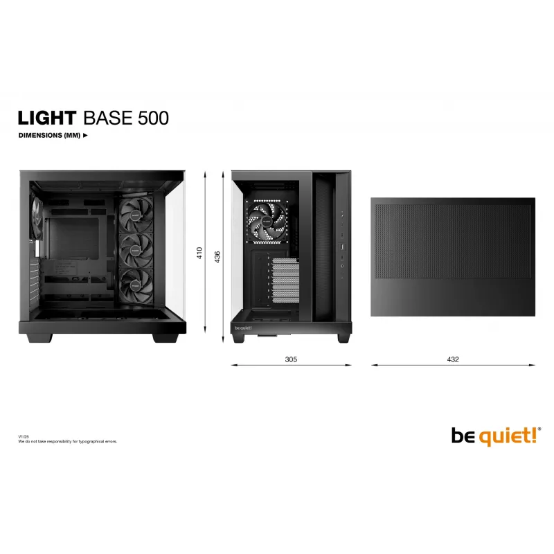 be quiet! Light Base 500 -tietokonekotelo Midi Tower musta