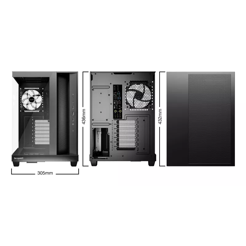 be quiet! Light Base 500 LX -tietokonekotelo musta Midi Tower ATX 3x 120mm tuuletinta