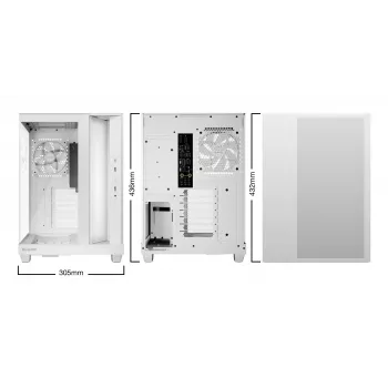 PC-kotelo be quiet Light Base 500 LX White Midi Tower ATX/PS2-virtalähdetuki 3x120 mm edessä 1x120 mm takana tukee 2,5/3,5