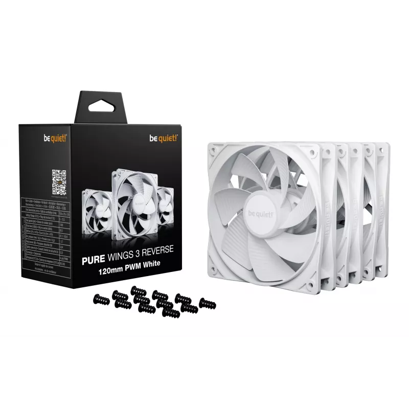 be quiet! Pure Wings 3 120mm | PWM Reverse valkoinen 3 kpl:n pakkaus
