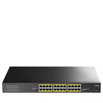 CUDY Gigabit PoE+ -kytkin 24 porttia ja 2 Gigabit SFP -porttia malli GS1028PS2