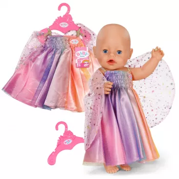 Nuken mekko ZAPF BABY born Rainbow-yöpaita 3–12-vuotiaille, tekstiili, monivärinen, taitettava