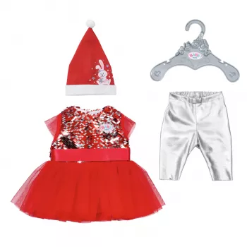 Nuken mekko ZAPF BABY born Xmas Dress 43 cm nukeille, tekstiili, monivärinen, taitettava, ikä 3–12