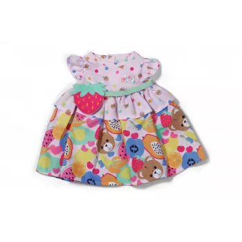 Nuken mekko ZAPF BABY born Kleid Früchte 43 cm nukeille, monivärinen, taitettava, ikä 3+