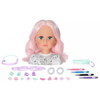 BABY born Styling Head Artist, meikki-/styling-nuken pää, naispuolinen, 3 vuosi/vuotta, monivärinen