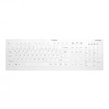 Contour Design Active Key Contour QuickClean lääketieteellinen näppäimistö irrotettava kansi täysikokoinen langaton valkoinen DE C8112