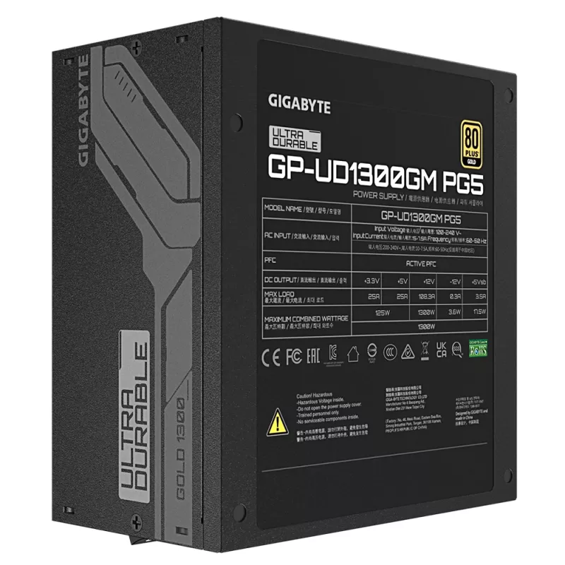 GIGABYTE UD1300GM PG5 virtalähde 1300 W 20+4 Pin ATX ATX musta