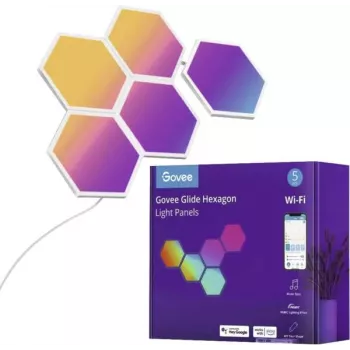 Govee B6061 LED-valopaneelit 5 kpl:n pakkaus RGB-värinvaihto – modulaarinen koristeellinen seinävalaistus