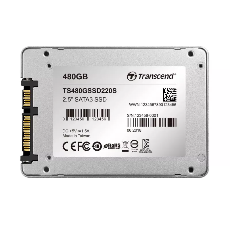 SSD-kiintolevy Transcend 480 GB 2,5 tuuman SATA III TS480GSSD220S