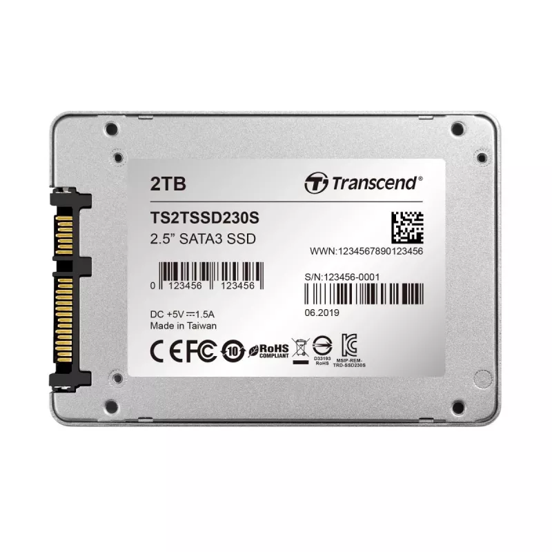 TRANSCEND SSD 230s 2TB 2,5 tuuman SATA III 6 Gb/s TLC alumiinikotelo
