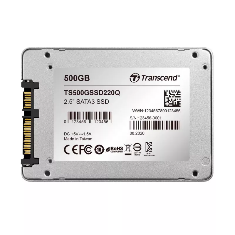 TRANSCEND SSD SSD220q 500GB SATA III 6 Gb/s QLC NAND Flash