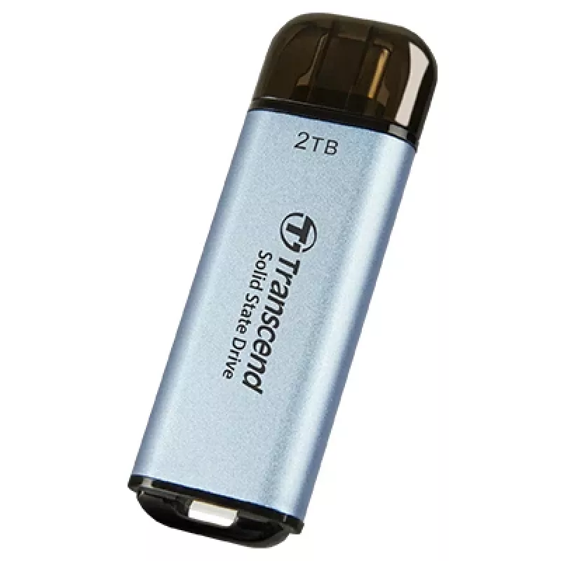 TRANSCEND Esd300c - 2TB kannettava SSD - USB Type-C - 3D NAND Flash - taivaansininen