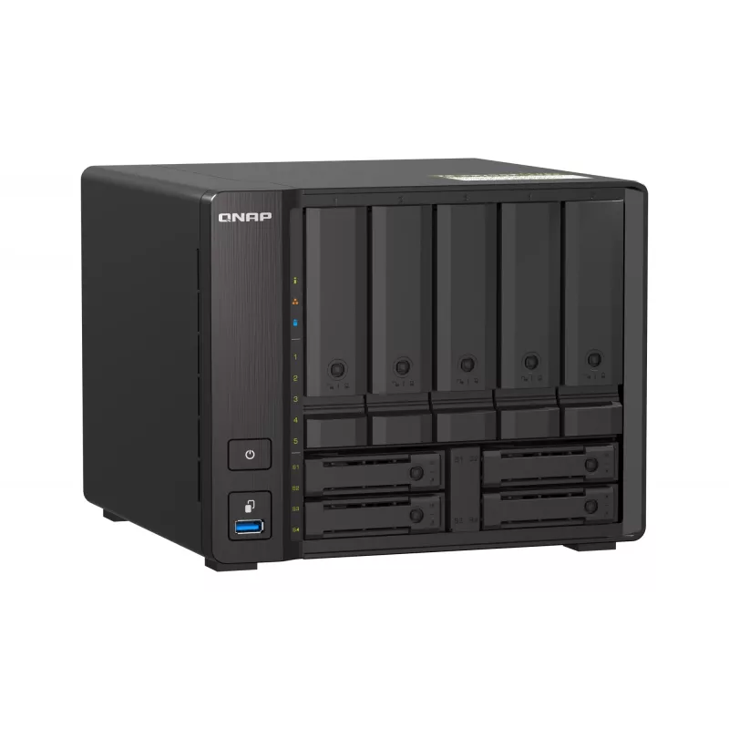 QNAP TS-H973AX NAS Tower Ryzen Embedded V1500B 8 GB DDR4 0 TB QuTS hero Black
