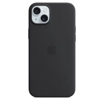 Suojakotelo Apple iPhone 15 Plus silikonikuori MagSafe-yhteensopiva musta