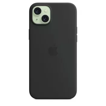 Suojakotelo Apple iPhone 15 Plus silikonikuori MagSafe-yhteensopiva musta