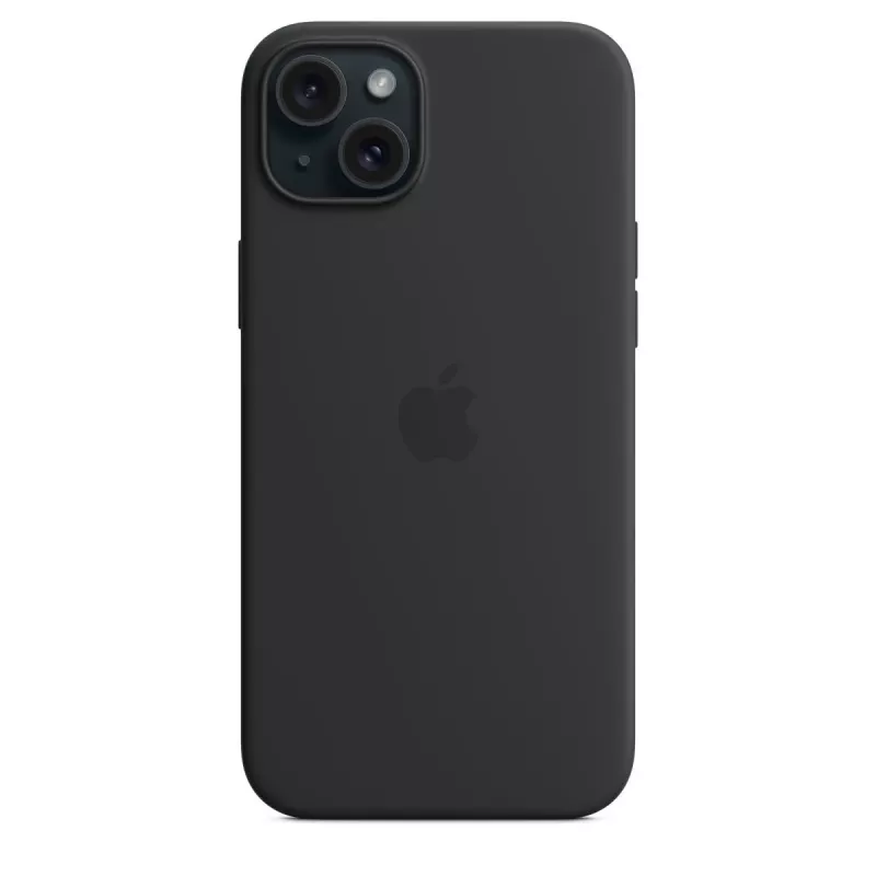 Suojakotelo Apple iPhone 15 Plus silikonikuori MagSafe-yhteensopiva musta