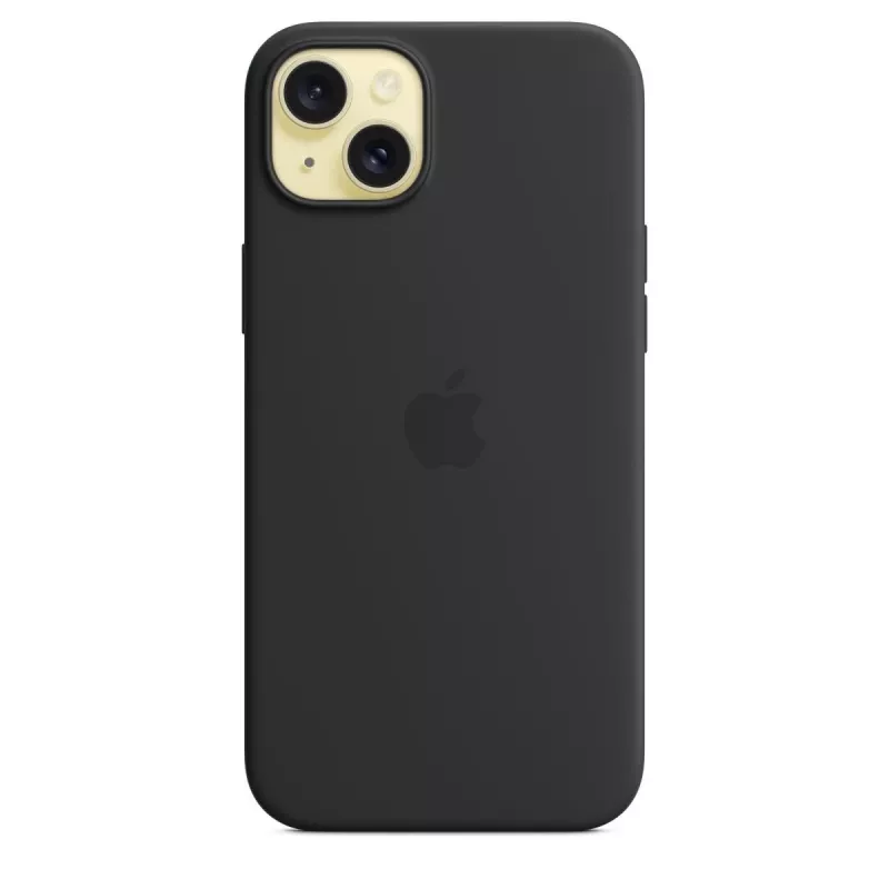 Suojakotelo Apple iPhone 15 Plus silikonikuori MagSafe-yhteensopiva musta