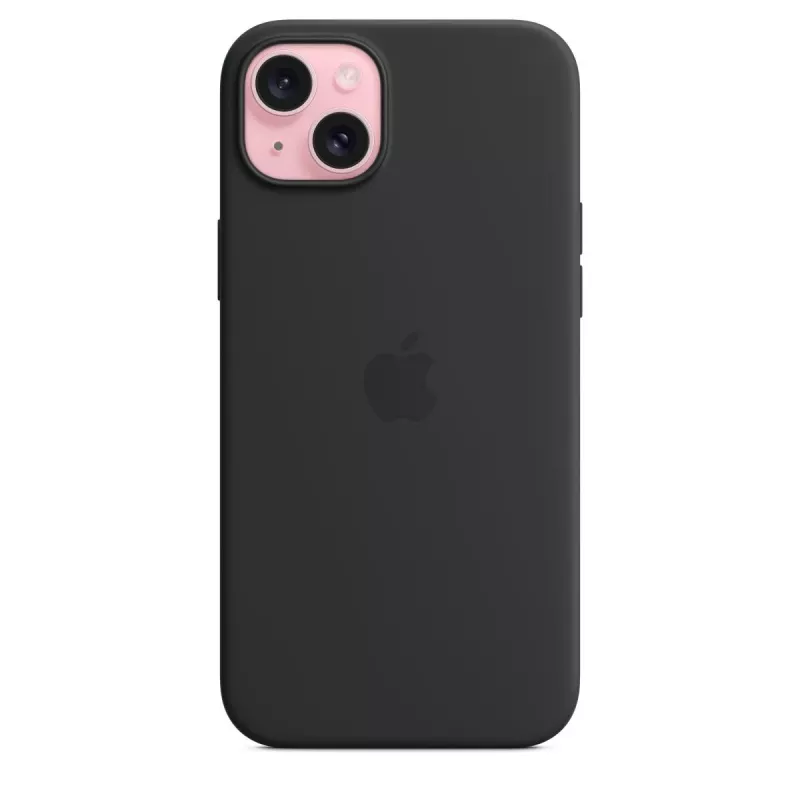 Suojakotelo Apple iPhone 15 Plus silikonikuori MagSafe-yhteensopiva musta