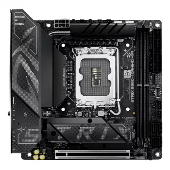 Emolevy ASUS ROG STRIX B860-I GAMING WIFI — Intel B860, LGA 1851, mini ITX, 2× DDR5 DIMM (jopa 128 GB), Wi‑Fi 7, 2.5Gb LAN