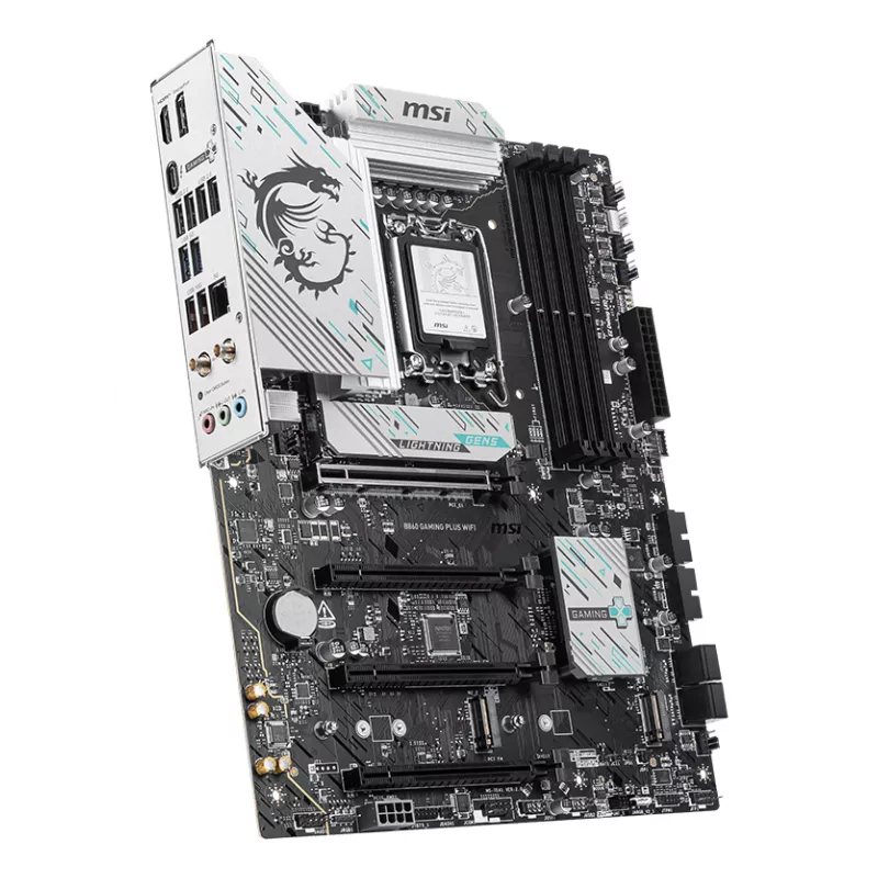 Emolevy MSI B860 GAMING PLUS WIFI — Intel B860, LGA 1851, ATX, DDR5, 4x DIMM, 3x M.2, Wi‑Fi 7, 5GbE