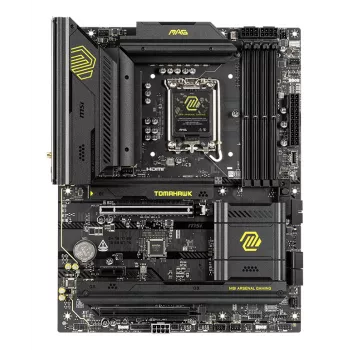 Emolevy MSI MAG B860 TOMAHAWK WIFI — Intel B860, LGA 1851, ATX, DDR5, 4x DIMM, 3x M.2, Wi‑Fi 7, 5GbE