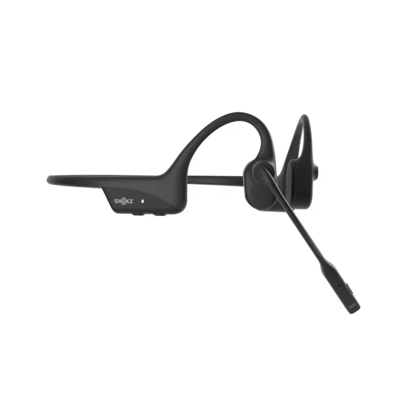 Headset Shokz OpenComm2 UC 2025 — langaton luujohdekuuloke-headset, 16 h puheaika, USB Type-A/Type-C, ANC, 29 m kantama, musta