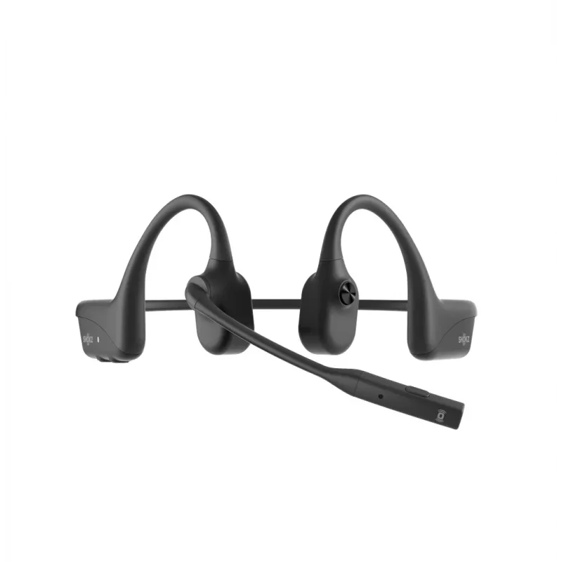 Headset Shokz OpenComm2 UC 2025 — langaton luujohdekuuloke-headset, 16 h puheaika, USB Type-A/Type-C, ANC, 29 m kantama, musta