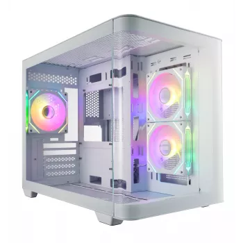 FSP S380-WA kotelo Mini Tower mITX, mATX valkoinen ARGB