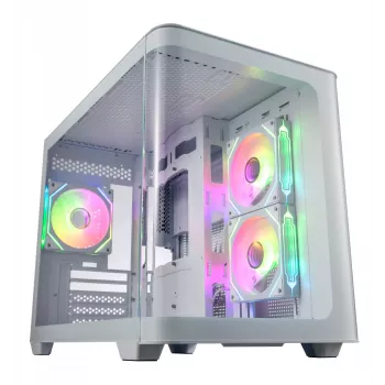 FSP S380-WA kotelo Mini Tower mITX, mATX valkoinen ARGB