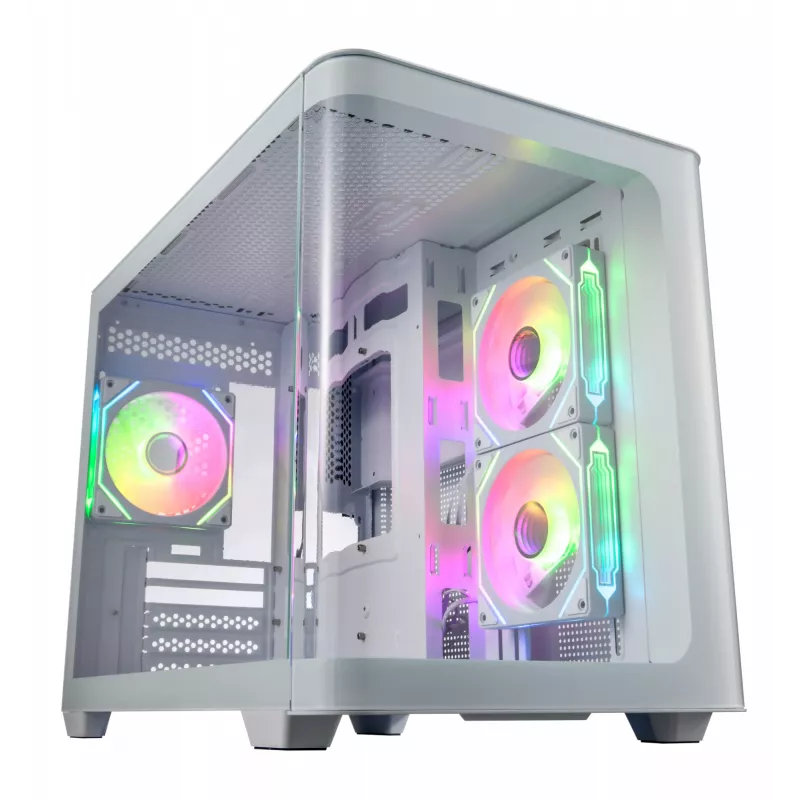FSP S380-WA kotelo Mini Tower mITX, mATX valkoinen ARGB