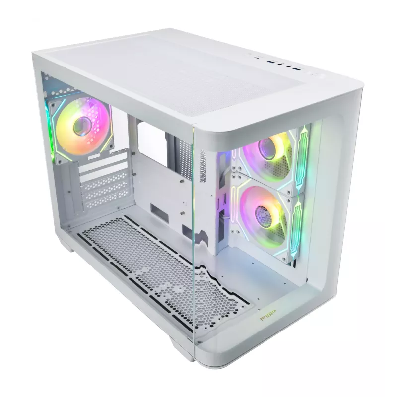 FSP S380-WA kotelo Mini Tower mITX, mATX valkoinen ARGB