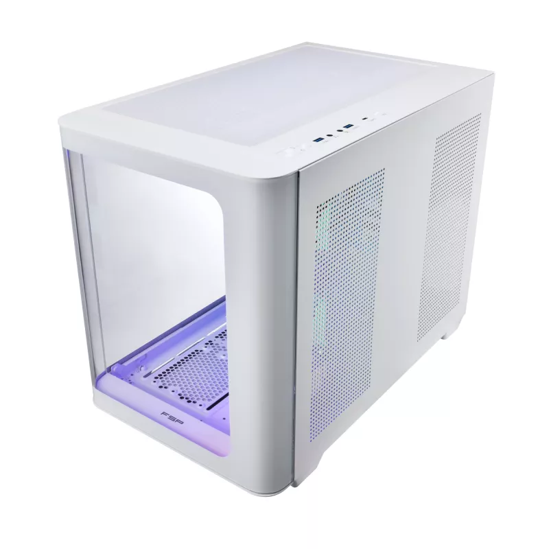 FSP S380-WA kotelo Mini Tower mITX, mATX valkoinen ARGB