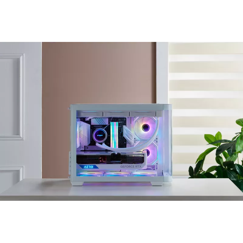 FSP S380-WA kotelo Mini Tower mITX, mATX valkoinen ARGB