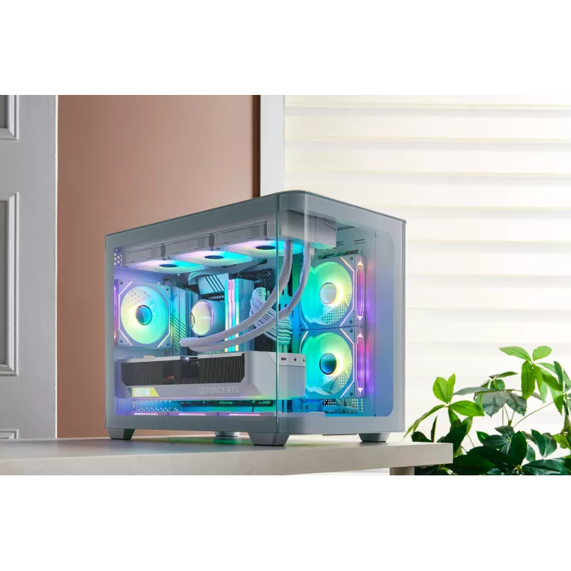 FSP S380-WA kotelo Mini Tower mITX, mATX valkoinen ARGB