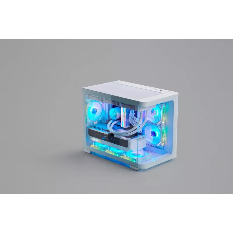 FSP S380-WA kotelo Mini Tower mITX, mATX valkoinen ARGB