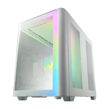 FSP M580-WA kotelo Midi Tower mITX, mATX valkoinen ARGB, Midi Tower, PC, valkoinen, ATX, micro ATX, Mini-ITX, lasi, SPCC, pelaaminen