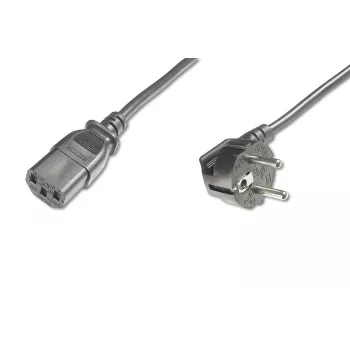 DIGITUS virtakaapeli, CEE 7/7 (Type-F) 90° kulma - C13 M/F, 5 m H05VV-F3G 1,0 mm² musta EU-direktiivi